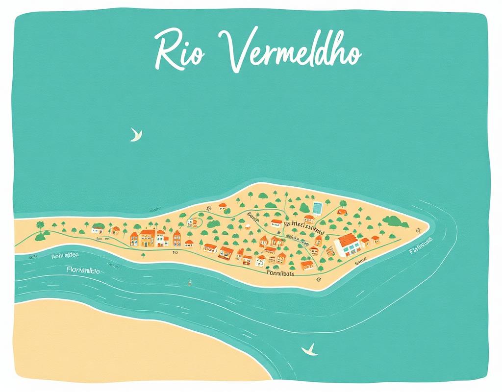 Mapa ilustrado do Rio Vermelho